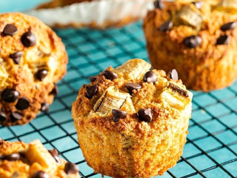 Badem Unlu, Muzlu Ve Çikolatalı Muffin Nasıl Yapılır?