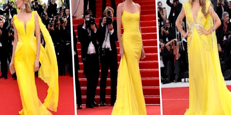 KIRMIZI HALININ EN İYİ SARI ELBİSELERİ