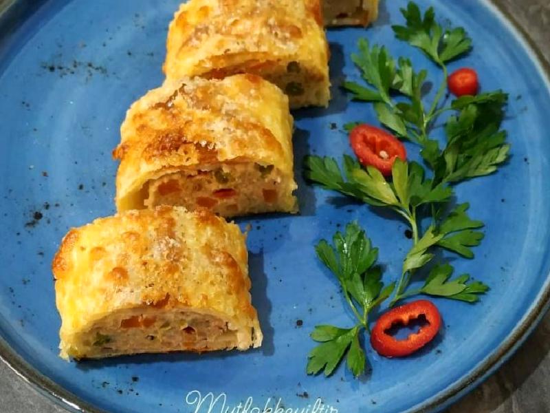 Beşamel Soslu Yufkada Sebzeli Hindi/Tavuk Rulo Nasıl Yapılır?