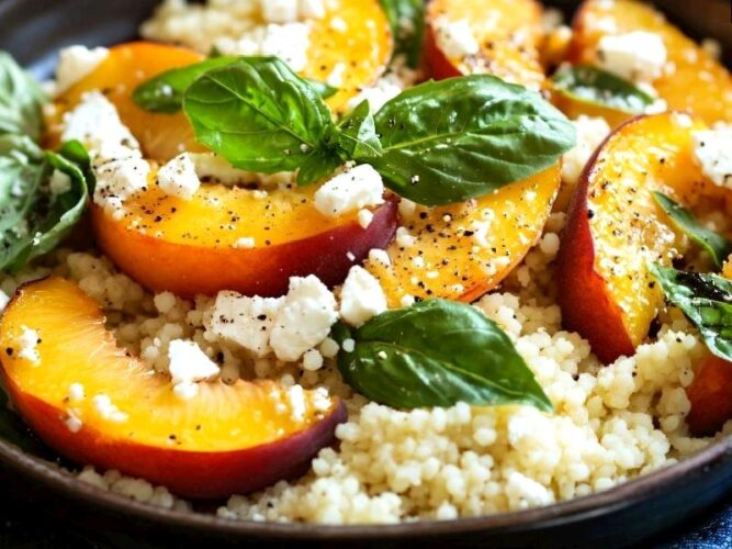 Feta Peynirli Şeftalili Kuskus Nasıl Yapılır?