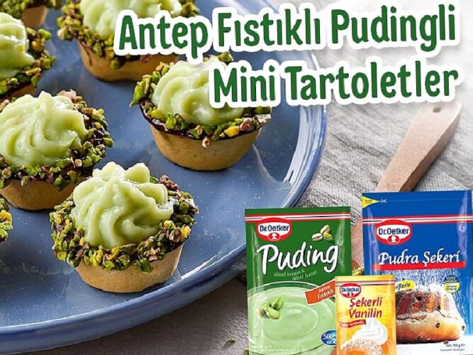 Antep Fıstıklı Pudingli Mini Tartoletler Nasıl Yapılır?
