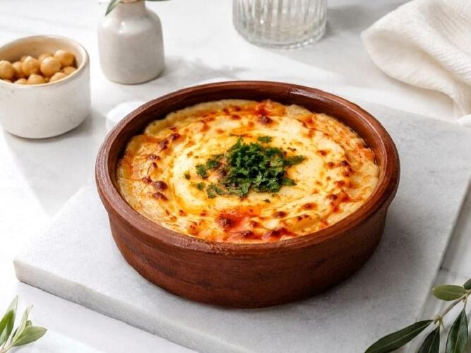 Güveçte Kaşarlı Humus Tarifi Nasıl Yapılır?