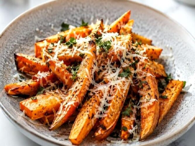 Parmesanlı Tatlı Patates Tarifi Nasıl Yapılır?