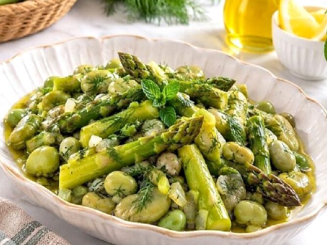 Baklalı Zeytinyağlı Kuşkonmaz Tarifi Nasıl Yapılır?