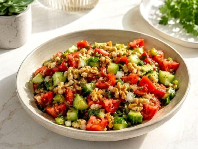 Cevizli Çoban Salata Tarifi Nasıl Yapılır?