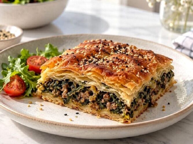 8 Bezeyle Kat Kat Ispanaklı Börek Tarifi Nasıl Yapılır?