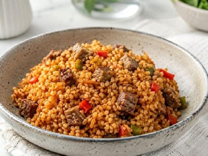 Dana Kuşbaşılı Tel Şehriyeli Bulgur Pilavı Tarifi Nasıl Yapılır?